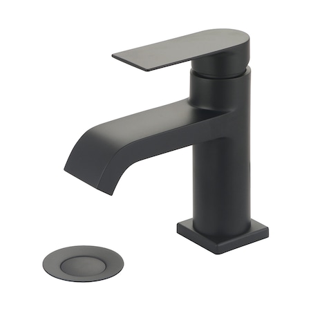 Olympia Faucets Single Handle Lavatory Faucet, Compression Hose, Matte Black, Flow Rate (GPM): 1.2 L-6093-MB